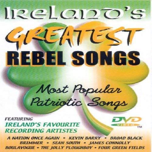 DVD cover for “Ireland’s Greatest Rebel Songs” with a shamrock design.