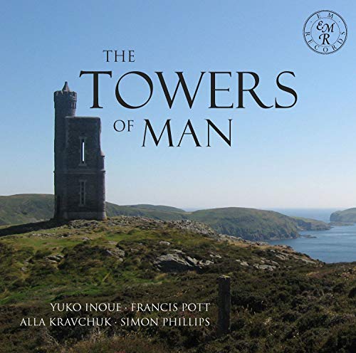 CD cover with stone tower, coastal landscape, and text “The Towers of Man”.