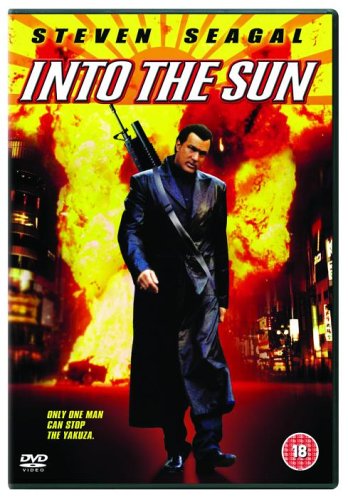 DVD cover for "Into The Sun" with man in long coat and city explosion.
