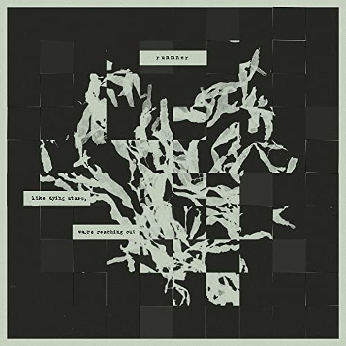 Black and white album cover with fragmented, abstract white shapes.
