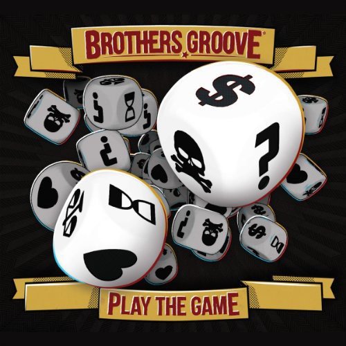 "Album cover with dice and symbols on a black background."