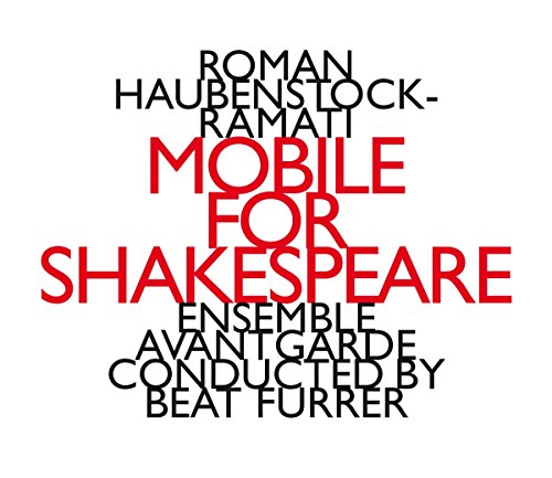 "Album cover with 'Mobile for Shakespeare' in red text on a white background."