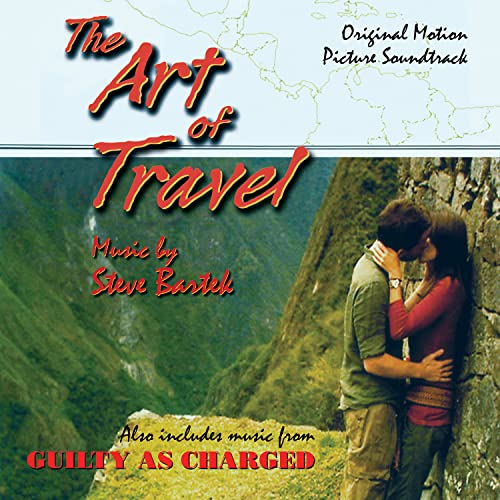 CD cover for "The Art of Travel" soundtrack with a couple embracing.