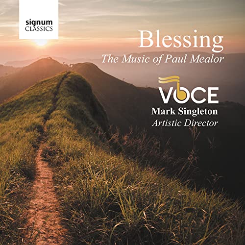 CD cover for "Blessing" by Paul Mealor, featuring a mountain landscape.