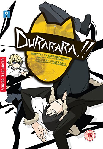 "Durarara Season 1 DVD cover featuring anime characters in dynamic poses against a white background."
