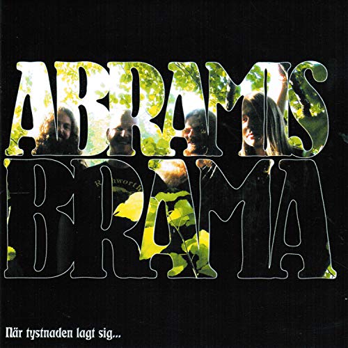 "Black vinyl album cover with band members' images inside stylized text on a black background."