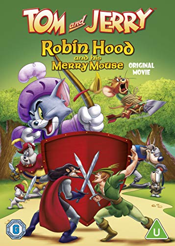 "Tom and Jerry DVD cover featuring cartoon characters in a medieval battle scene."