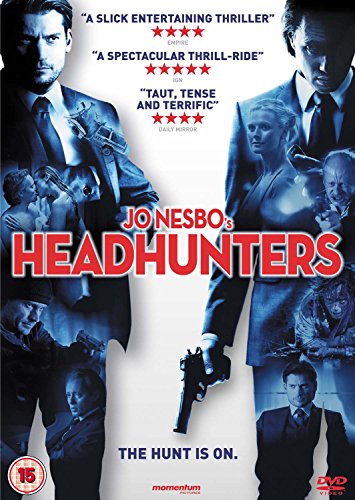 DVD cover for "Headhunters" featuring figures, guns, and blue tones.