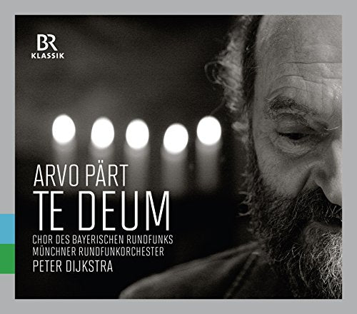 CD cover for Arvo Pärt's "Te Deum" with candles and a portrait.