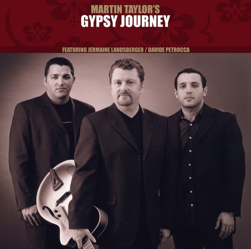 "Album cover featuring three men in suits, one holding a guitar."