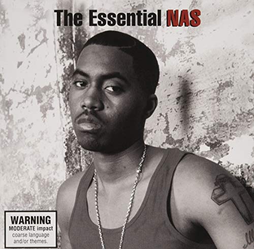 CD cover for Nas’ “The Essential Nas” featuring a portrait of the artist.