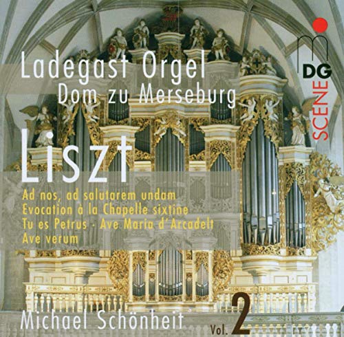 CD cover: ornate pipe organ in a cathedral, “Liszt - Organ Works Vol. 2”.