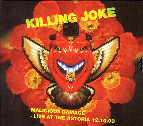 Album cover for Killing Joke’s “Malicious Damage” featuring a stylized face and poppies.