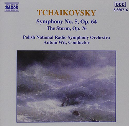 CD cover for Tchaikovsky’s Symphony No. 5 featuring a stormy seascape.