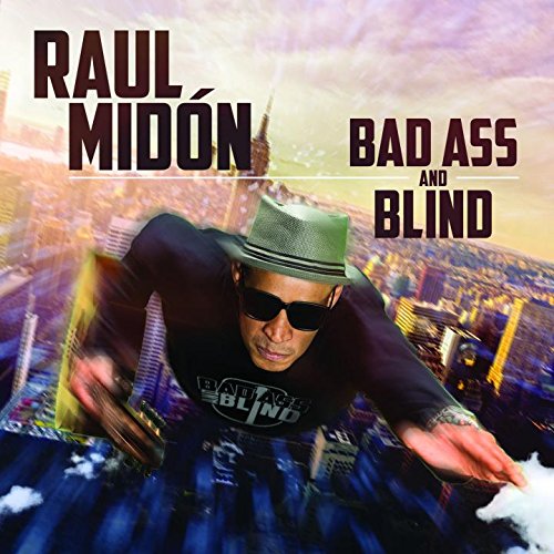 "Album cover featuring Raul Midon in a fedora, flying over a cityscape."