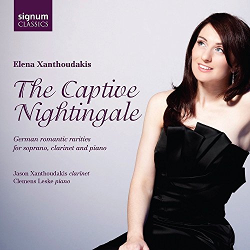 CD cover featuring soprano Elena Xanthoudakis in a black dress.