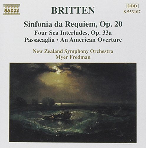 CD cover for Britten’s Sinfonia da Requiem featuring a stormy seascape.