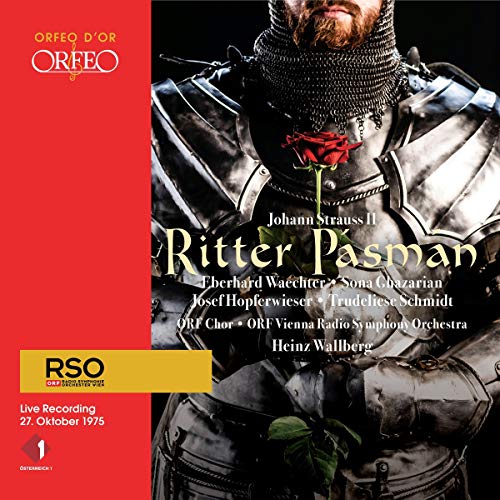 CD cover for Johann Strauss II’s “Ritter Pásmán” featuring a knight in armor.