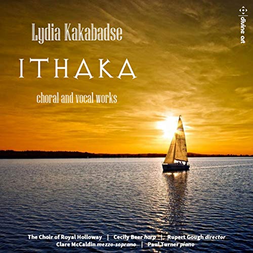 "Album cover featuring a sailboat on calm water at sunset with white text overlay."