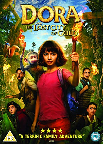 Dora And The Lost City Of Gold" DVD cover featuring Dora and friends.