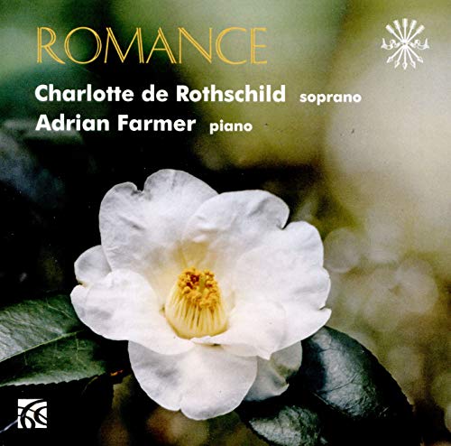 "CD cover featuring a white flower with green leaves and 'ROMANCE' text."