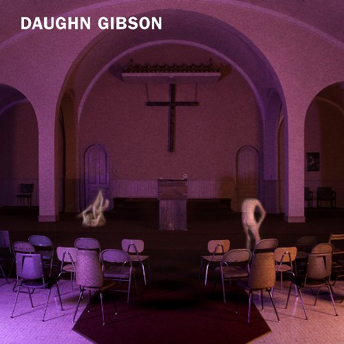 Album cover for Daughn Gibson’s “Me Moan” featuring a church interior and ghostly figures.