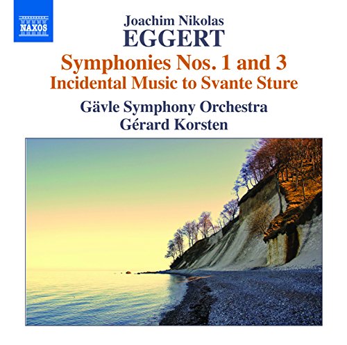 CD cover featuring a coastal cliff landscape and composer Joachim Nikolas Eggert.