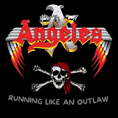 CD cover for Angeles’ “Running Like An Outlaw” with skull and crossbones.