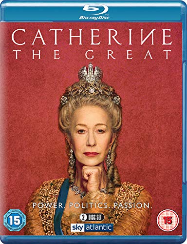 Blu-ray case with image of Catherine the Great in ornate royal attire and crown.
