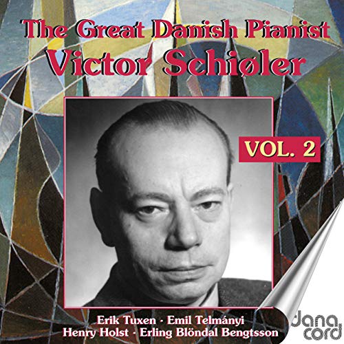 CD cover featuring a black and white portrait of pianist Victor Schiøler.