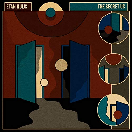 "Album cover art featuring abstract illustration of open doors and geometric shapes."