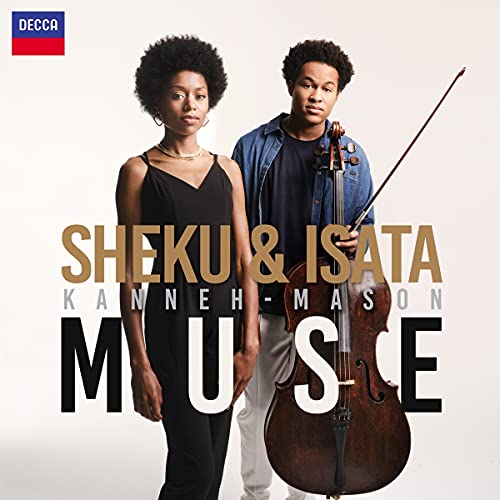 Sheku and Isata Kanneh-Mason with cello, album cover for "Muse".