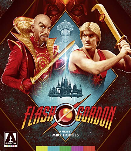 Flash Gordon Blu-ray cover featuring characters and a futuristic cityscape.