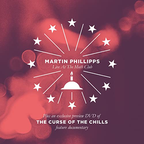 DVD cover for Martin Phillips’ “Live At The Moth” with starburst design.