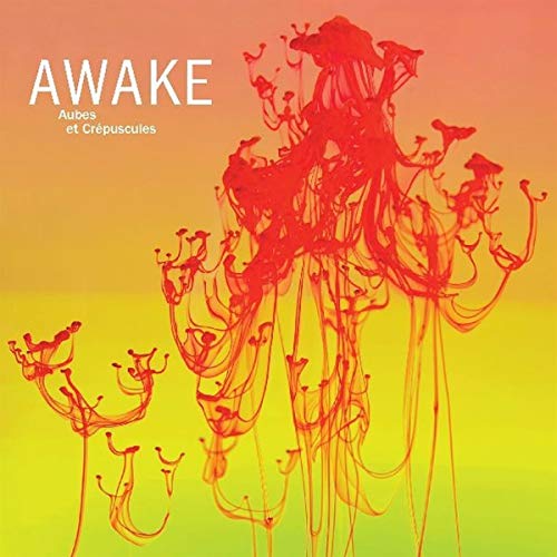 Album cover with red ink splatter on yellow and orange gradient background.