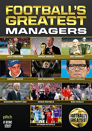 DVD cover featuring portraits of famous football managers.