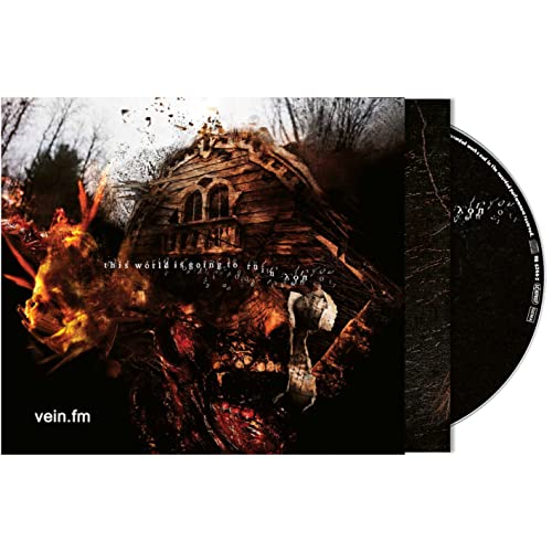 CD cover for Vein.fm’s “This World Is Going To Ruin Yo” with a burning house.