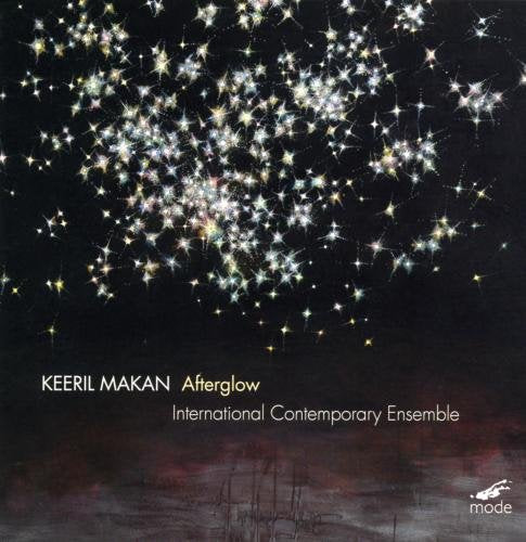 Album cover: dark background with stars and text "Keeril Makan Afterglow" and logo.