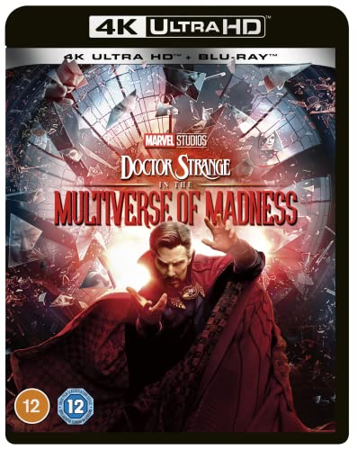 Doctor Strange Blu-ray cover with shattered glass and red energy effects.