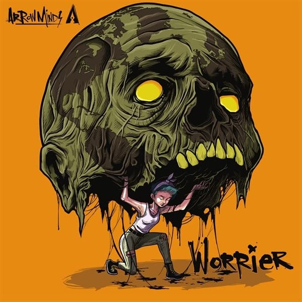Album cover for "Worrier" depicting a skull and struggling figure.