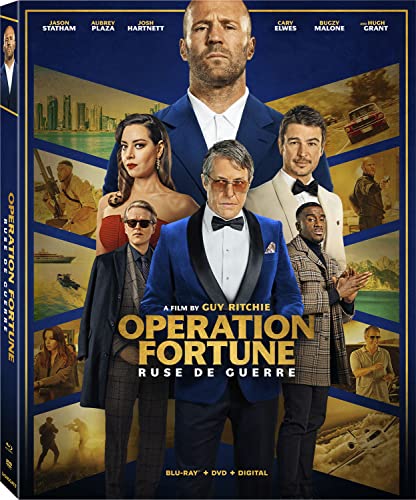 Operation Fortune" Blu-ray cover featuring Jason Statham and ensemble cast.