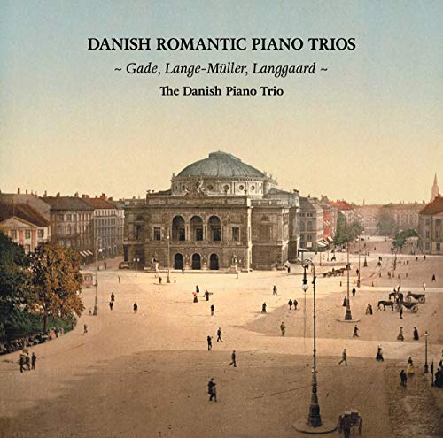 CD cover with a vintage image of a European concert hall and square.