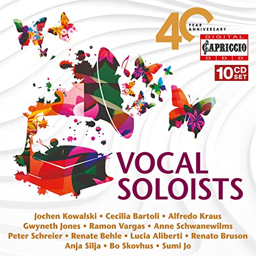 CD cover with colorful butterflies, large “40” and “VOCAL SOLOISTS” text.