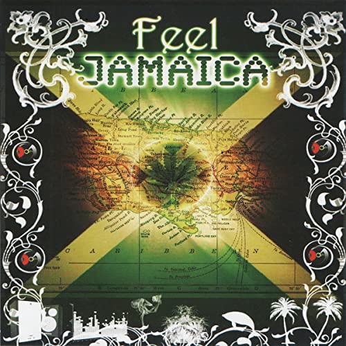 CD cover for “Feel Jamaica” featuring a map and Jamaican colors.