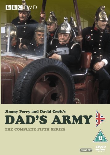 Dad's Army" DVD cover featuring uniformed men in a vintage vehicle.