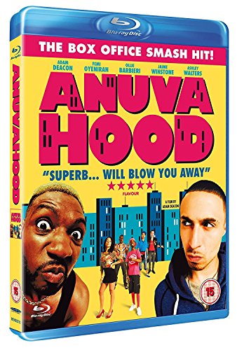 "Blu-ray case for 'Anuvahood' with a yellow cover featuring two men's faces."