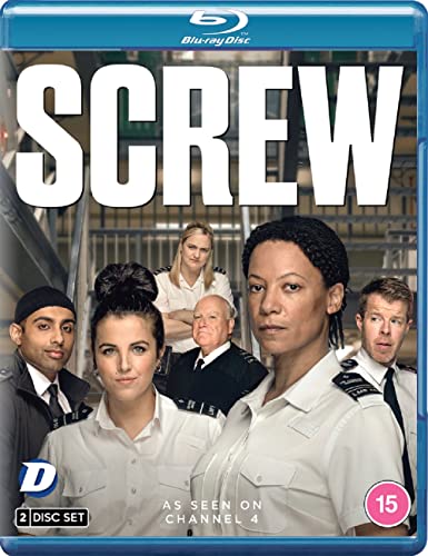 Screw" Blu-ray cover featuring a group of prison officers in uniform.