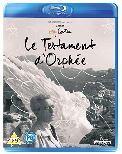 Blu-ray cover for “Testament D'orphee” featuring a man and winged figure.