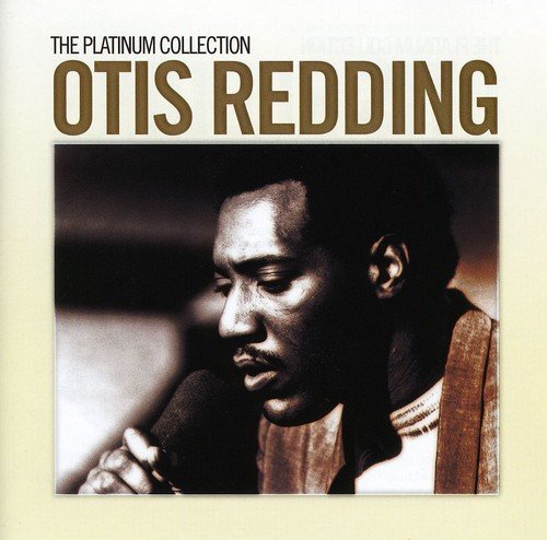 Otis Redding CD cover featuring a black-and-white photo of him singing into a microphone.