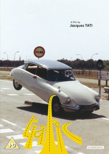 Trafic" DVD cover: a tilted car on a road with yellow road markings.